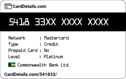 Card Details: 541833