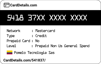 Card Details: 541837