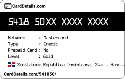 Card Details: 541850