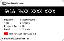 Card Details: 541876