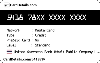 Card Details: 541878