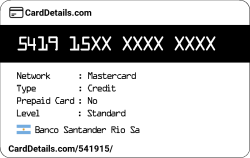 Card Details: 541915