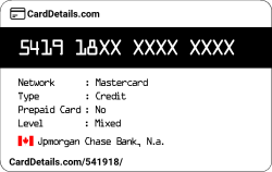 Card Details: 541918