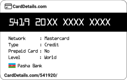 Card Details: 541920