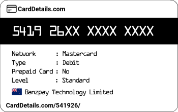 Card Details: 541926