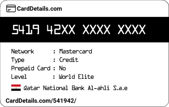 Card Details: 541942