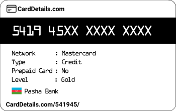 Card Details: 541945