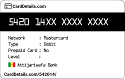 Card Details: 542014