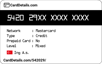 Card Details: 542029