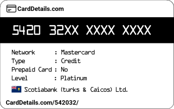 Card Details: 542032