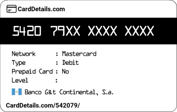 Card Details: 542079