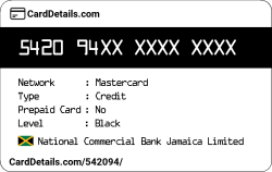 Card Details: 542094