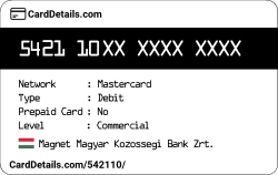 Card Details: 542110