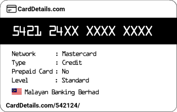 Card Details: 542124
