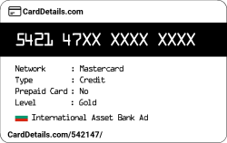 Card Details: 542147