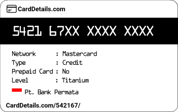 Card Details: 542167
