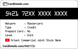 Card Details: 542172