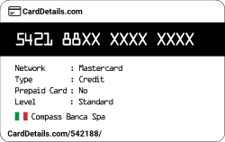 Card Details: 542188