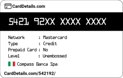 Card Details: 542192