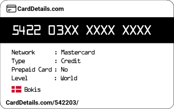 Card Details: 542203