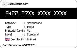 Card Details: 542227