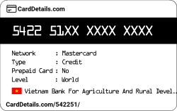 Card Details: 542251