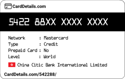 Card Details: 542288