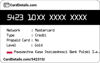 Card Details: 542310