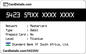 Card Details: 542359