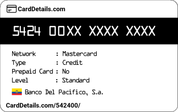 Card Details: 542400