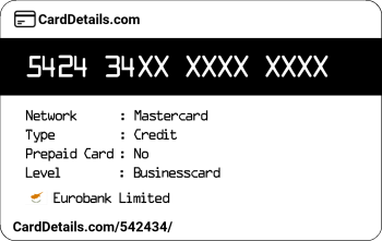 Card Details: 542434