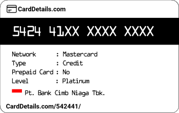 Card Details: 542441