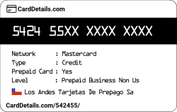 Card Details: 542455