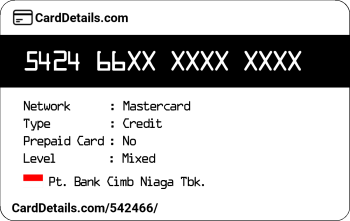 Card Details: 542466