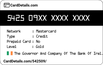 Card Details: 542509