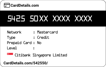 Card Details: 542550