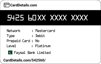 Card Details: 542560