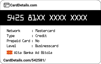Card Details: 542581