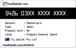 Card Details: 542603