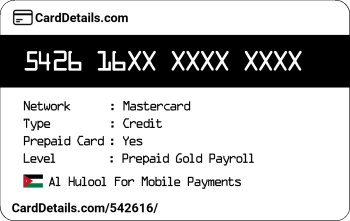 Card Details: 542616