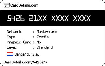 Card Details: 542621