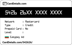 Card Details: 542626