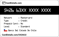 Card Details: 542663