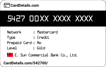 Card Details: 542700