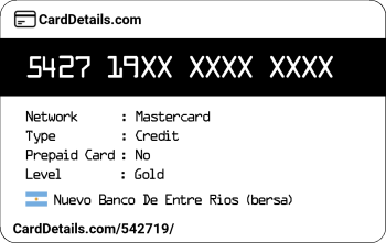Card Details: 542719