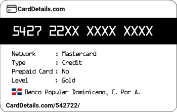Card Details: 542722