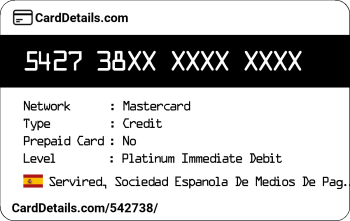 Card Details: 542738