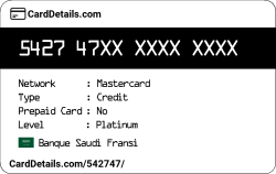 Card Details: 542747