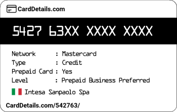 Card Details: 542763