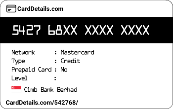 Card Details: 542768